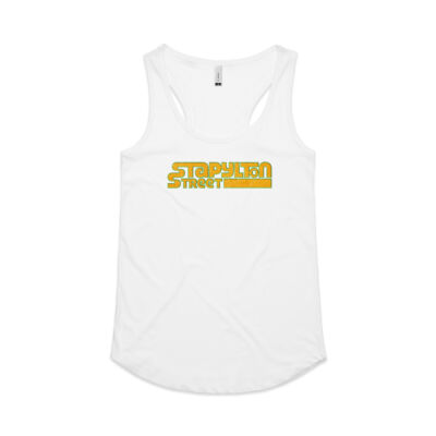 Women's Stapylton Street Yellow Logo Racerback Singlet Thumbnail