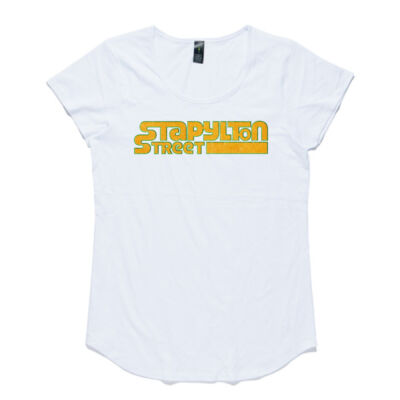 Woman's Stapylton Street Yellow Logo Mali Capped Sleeve Tee Thumbnail